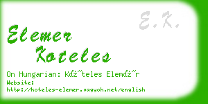 elemer koteles business card